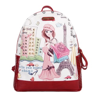 Nicole Lee Shopping Girl Print Fashion Backpack