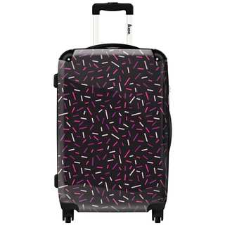 iKase 'Black Hundreds and Thousands' 20-inch Fashion Hardside Carry-on Spinner Suitcase
