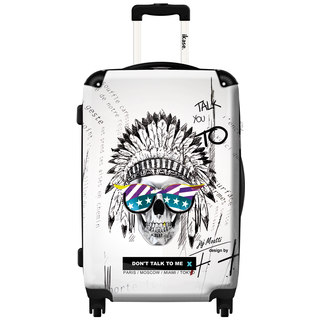 iKase 'Skull Indian' 20-inch Fashion Hardside Carry-on Spinner Suitcase