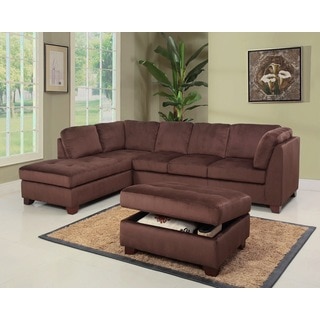 Abbyson Delano Sectional Sofa and Storage Ottoman Set