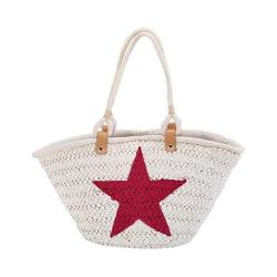 Women's San Diego Hat Company Painted Star Tote BSB1559 White