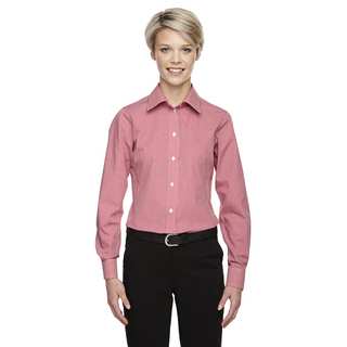 Crown Women's Collection Gingham Check Red Shirt