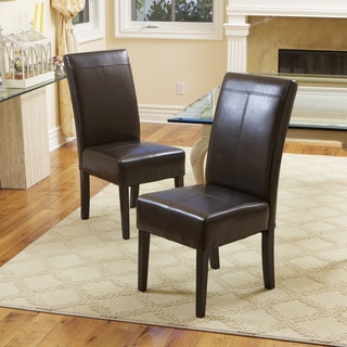 Christopher Knight Home T-stitch Chocolate Brown Bonded Leather Dining Chair (Set of 6)