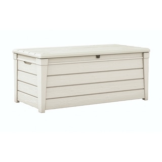 Keter Brightwood 120-gallon Outdoor Garden White Resin Patio Storage Deck Box