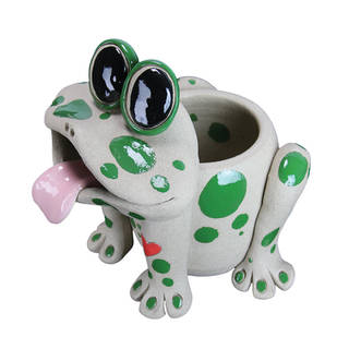 Resin 8-inch Pence Pets Frog Planter