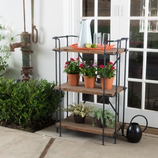 Yorktown Outdoor 3-Shelf Industrial Rack by Christopher Knight Home