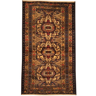 Herat Oriental Afghan Balouchi Hand-knotted Wool Area Rug (3'10 x 6'7)