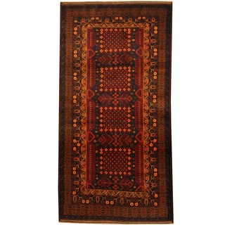 Herat Oriental Afghan Balouchi Hand-knotted Wool Area Rug (3'8 x 7')