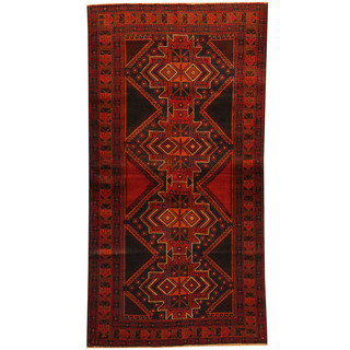 Herat Oriental Afghan Balouchi Hand-knotted Wool Area Rug (3'6 x 6'7)