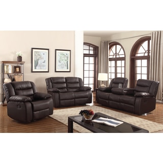 Gloria Faux-Leather 3-piece Living Room Sofa set