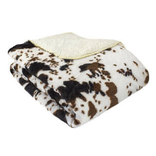 Oversized Luxury Mink Animal Print Throw with Sherpa Back