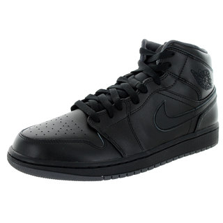 Nike Jordan Men's Air Jordan 1 Mid Black/Black/Dark Grey Basketball Shoe
