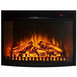 Gibson Living 23" Curved Ventless Electric Space Heater Built-in Recessed Firebox Fireplace Insert