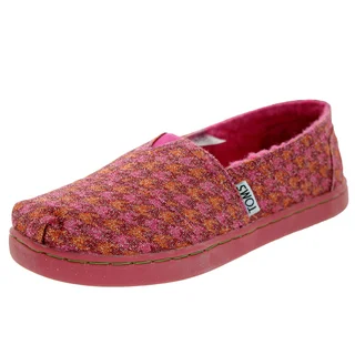 Toms Kid's Classic Houndstooth Red Glmr Casual Shoe