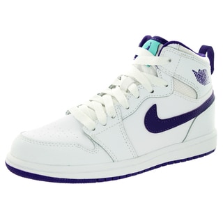 Nike Jordan Kid's Jordan 1 Retro High Gp Whiteurplee/White Basketball Shoe