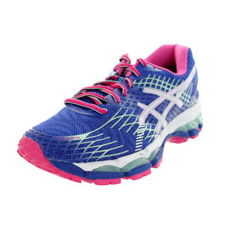 Asics Women's Gel-Nimbus 17 Deep Blue/White/Hot Pink Running Shoe