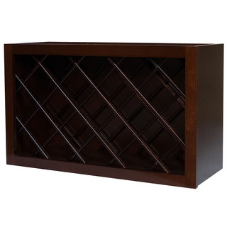 Everyday Cabinets 30-inch Cherry Mahogany Brown Leo Saddle Wine Rack Cabinet