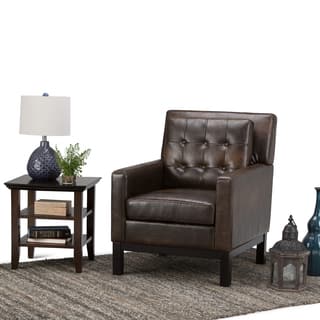 WYNDENHALL Cassidy Distressed Brown Bonded Leather Club Chair