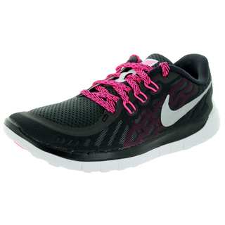 Nike Kids Free 5.0 (Gs) Black/Metallic Silver/Vvd Pink/Pink Pw Running Shoe