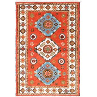 ecarpetgallery Hand-Knotted Royal Kazak Brown Wool Rug (4'0 x 5'11)