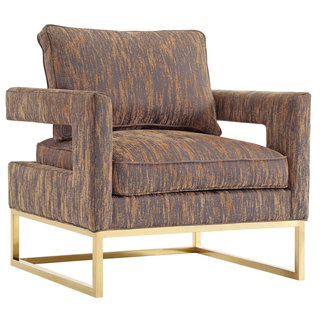 Avery Gold Textured Velvet Accent Chair