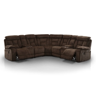 Furniture of America Bristone Transitional L-Shaped Chenille Upholstered Sectional