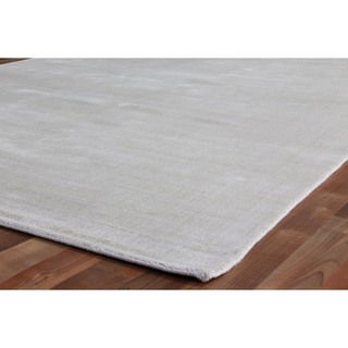 Exquisite Rugs Super Gem Silver and Light Grey Viscose from Bamboo Silk Rug (8' x 10')