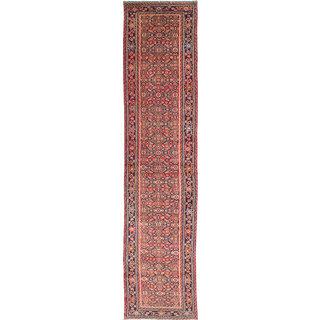 ecarpetgallery Hand-Knotted Hosseinabad Brown Wool Rug (2'8 x 12'0)