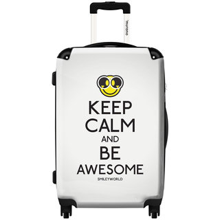 Murano Polycarbonate 20-inch Smiley 'Keep Calm and Be Awesome' Hardside Spinner Suitcase