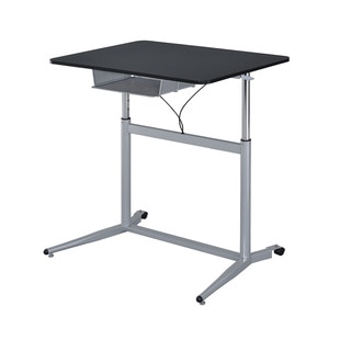Silver Metal Adjustable Office Desk