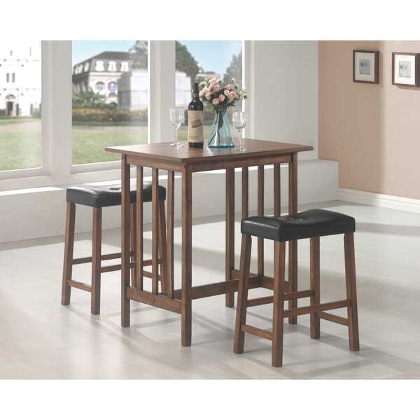 Coaster Furniture Oleander Nut Brown 3-piece Counter Height Set