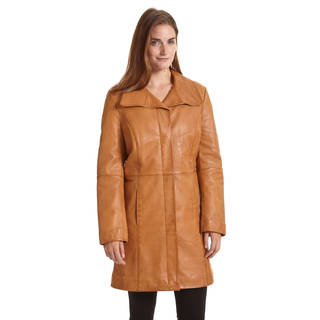 Excelled Women's Lambskin Leather Pencil Coat