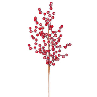 30-inch Large Icy Red Berry Plastic Spray Pick