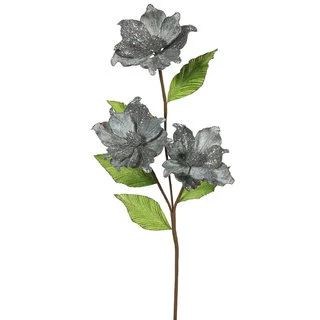 Vickerman 33-inch Pewter Magnolia with 4-inch Flowers (Pack of 6)