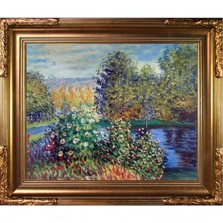 Claude Monet 'Corner of the Garden at Montgeron' Hand Painted Framed Canvas Art