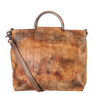 Diophy Multicolored Genuine Leather Archaize Medium Top-handle Handbag