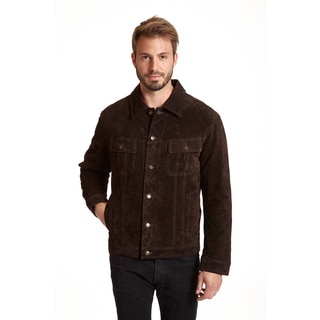 Excelled Men's Suede Shirt Collar Jacket