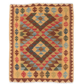 Herat Oriental Afghan Hand-woven Wool Mimana Kilim (3'1 x 3'9)