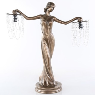 River of Goods Bronze/Resin 23.75-inch Grecian Goddess Beaded Table Lamp