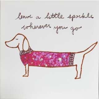 Tori Higa 'Dog Sparkle' 12-inch x 12-inch Canvas Art