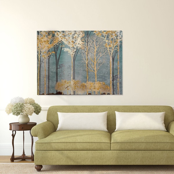 slide 2 of 4, 'Into the Woods' Contemporary Multicolored Canvas Art Print