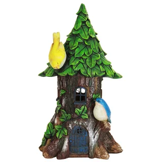 Exhart Solar Leaf-roof House Statue