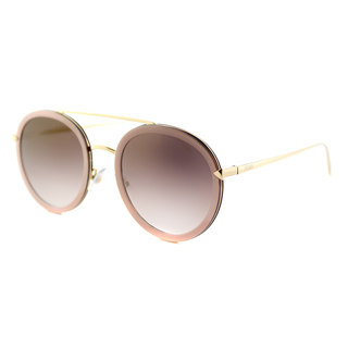 Fendi FF 0156 V54 Funky Angle Rounded Pink Gold Metal Aviator Gold Mirror Lens Sunglasses