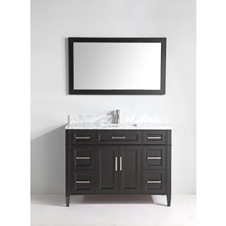 Vanity Art 48-Inch Single Sink Bathroom Vanity Set with Carrara Marble Top