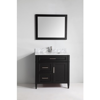 Vanity Art 36-inch Single-sink Bathroom Vanity Set with Carrara Marble Top