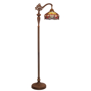 River of Goods Tiffany-style Stained-glass 59-inch-high Side Arm Floor Lamp