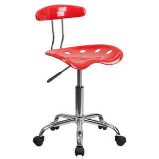 Saddle Tomato Red Home Office Chair with Tractor Seat