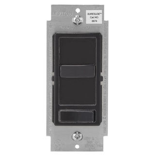 Leviton R55-06674-P0E 150 Watt Black LED & CFL Incandescent Dimmer