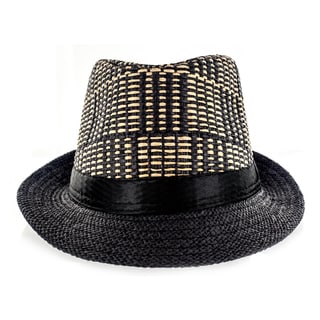 Faddism Fabric Straw Weave Fedora Hat