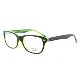 Ray-Ban RY 1555 3665 Brown-on-fluorescent Green 48-millimeter Plastic Rectangle Eyeglasses